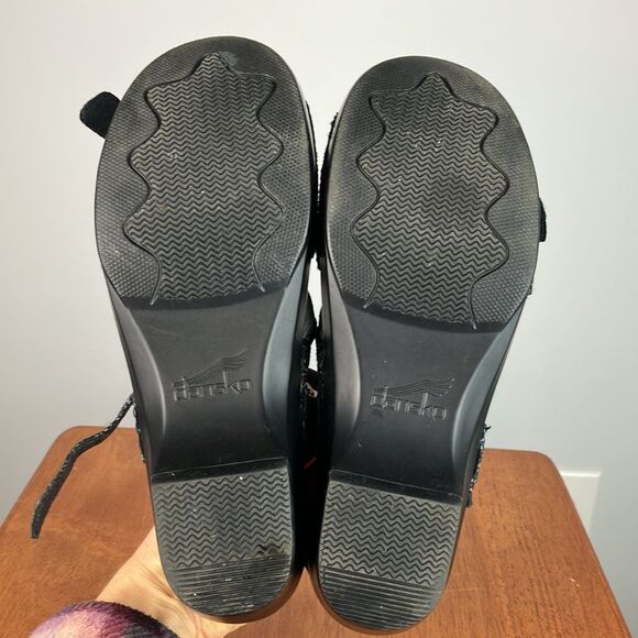 Dansko SANDI Shagreen Black Leather Ankle Strap Sandals size EUR 39 US 8.5/9 - Picture 10 of 10